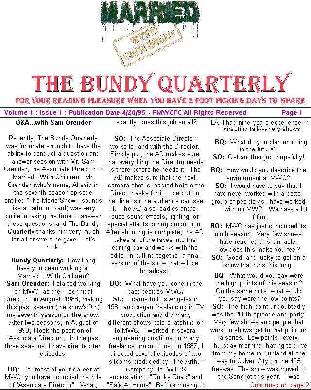 Do you remember The Bundy Quarterly?
