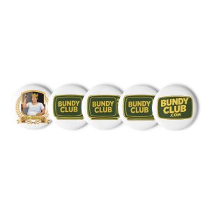 Set of Bundy Club pin buttons