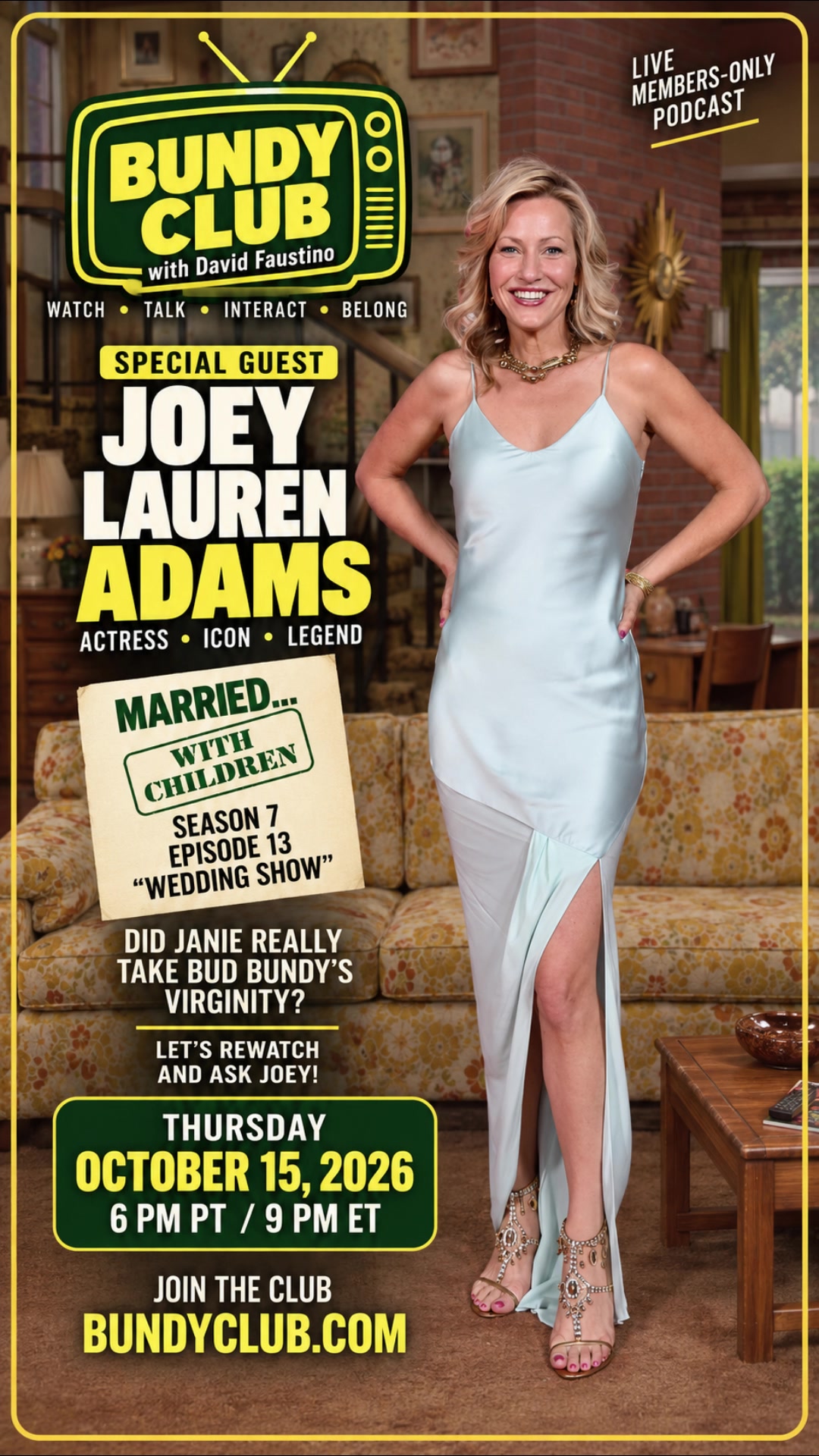 Joey Lauren Adams Bundy Club poster for the October 15 Bundy Breakdown